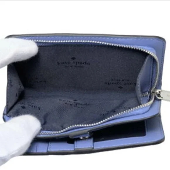 KATE SPADE Lena Colorblock Medium Compact Bifold Wallet Parisian Navy Multi KI83 - Picture 6 of 9